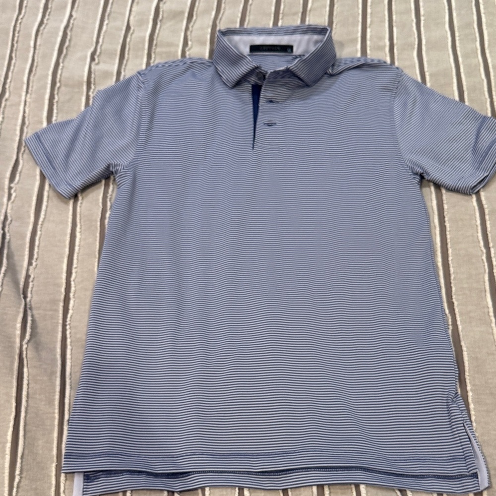 Boys SZ XL GREYSON Performance Blue Striped Polo Shirt